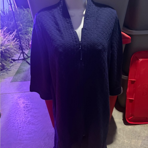 Navy Quilted Robe  mp71 - Picture 4 of 6